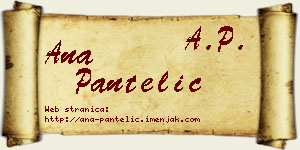 Ana Pantelić vizit kartica